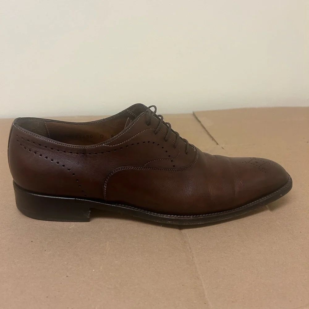 Santoni Dark Brown Leather Oxfords - Picture 3 of 6